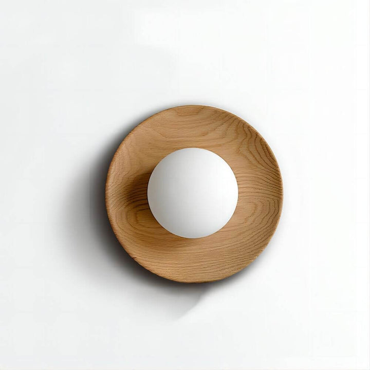 Minimalistisk Væglampe Hvid Naturtræ