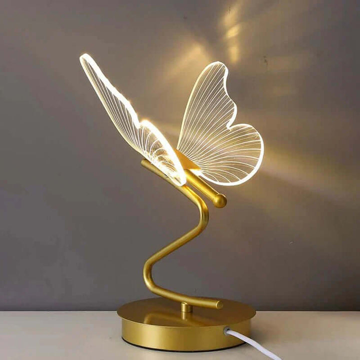 Moderne LED Bordlampe med Sommerfugledesign