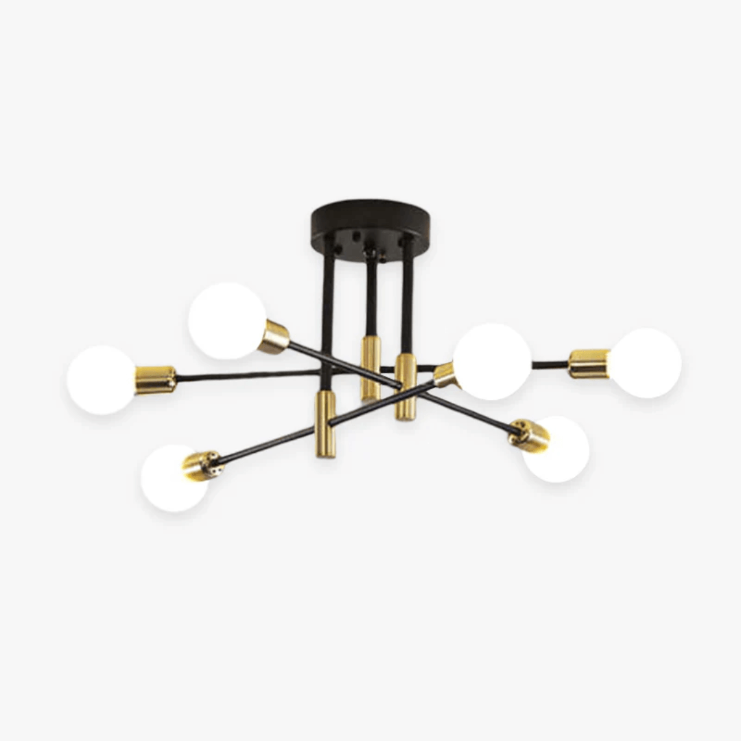 Elegant LED Loft Plafondlampe i Sort-Guld
