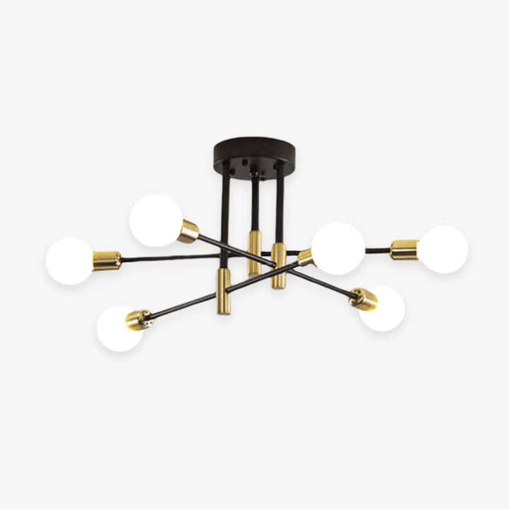 Elegant LED Loft Plafondlampe i Sort-Guld