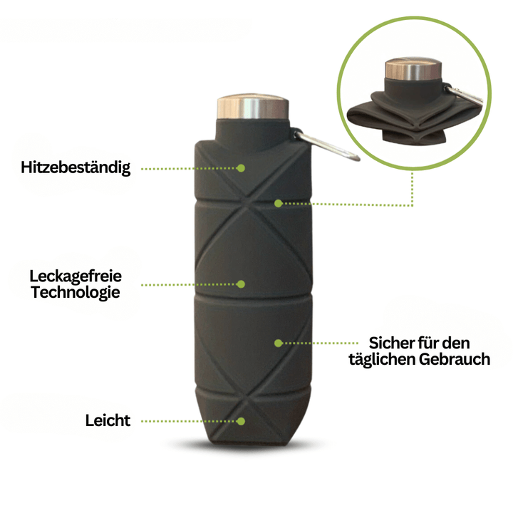 Sammenklappelig vandflaske 750ml - BPA-fri silikone