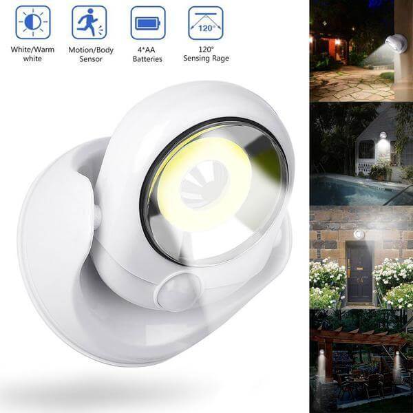 LED-lampe med bevægelsessensor, 450 Lumen