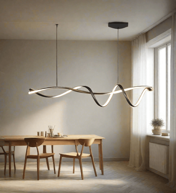 Moderne LED-lysekrone - Sort