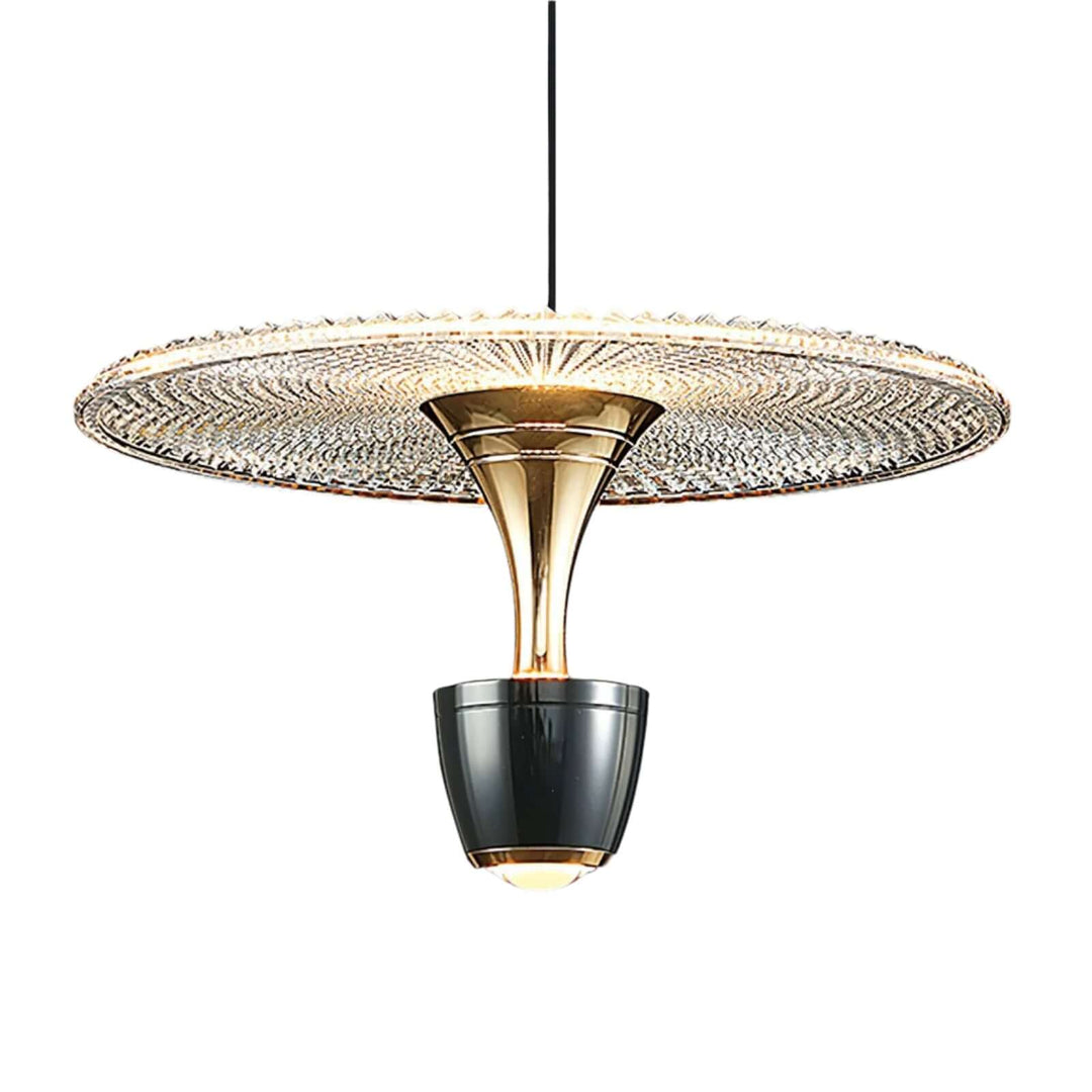 Moderne LED-pendellampe, diskformet