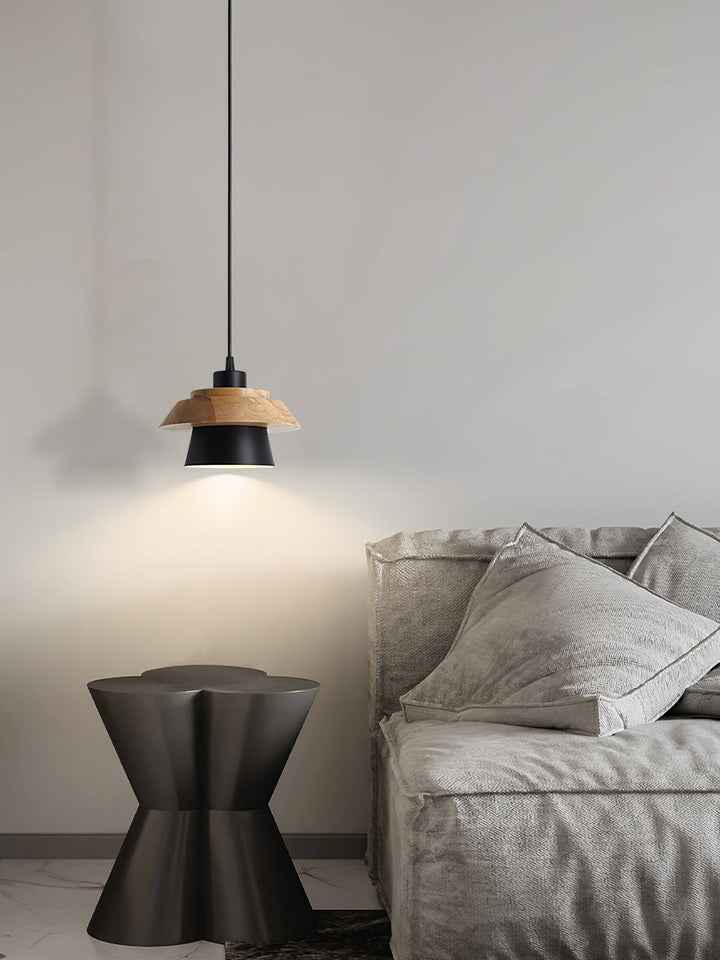 Træ og Sten Pendel Designer Lampe