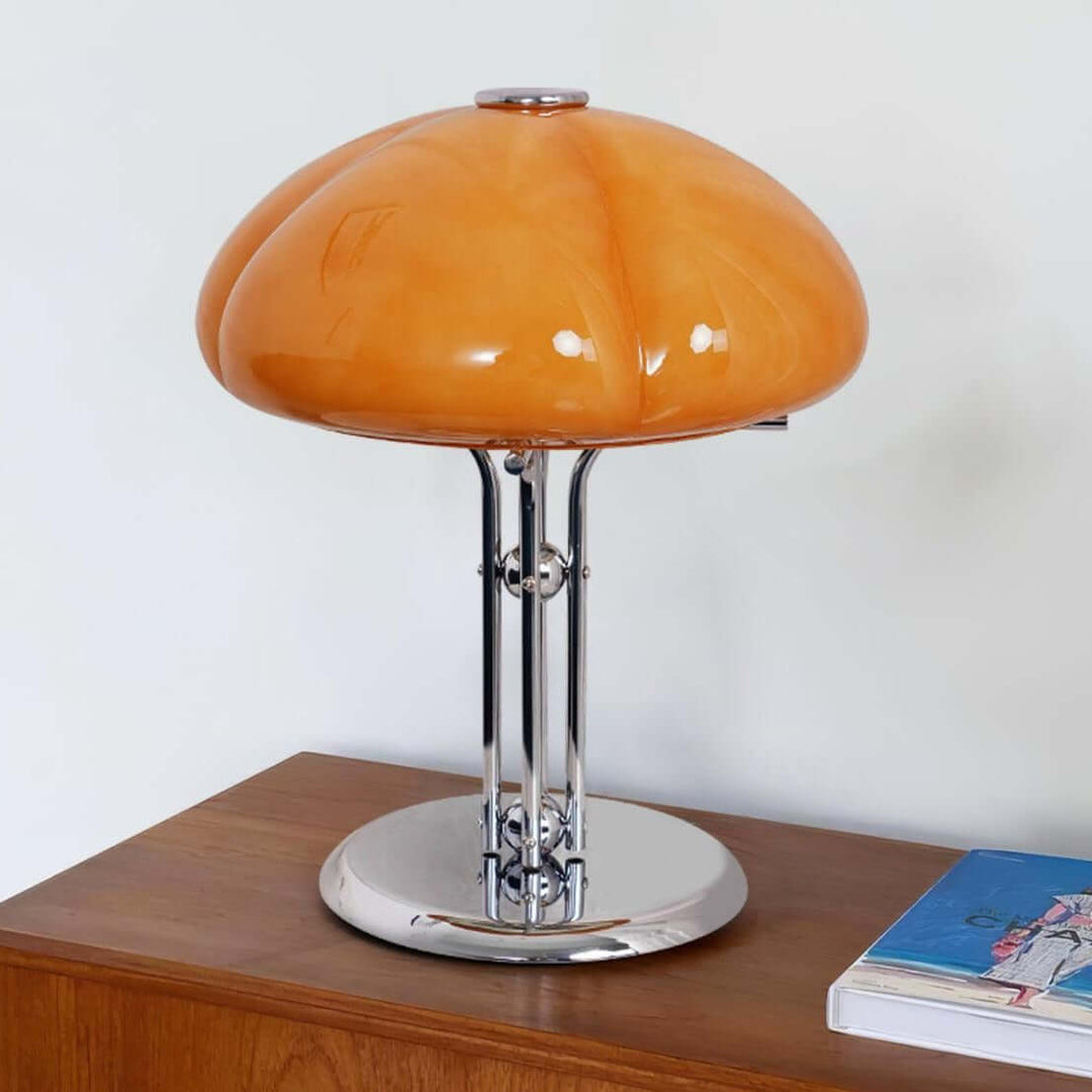 Svamp Design Bordlampe Glas Ravfarvet