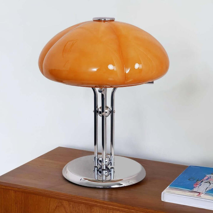 Svamp Design Bordlampe Glas Ravfarvet