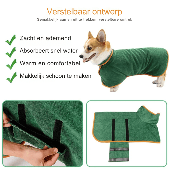 Hunde-Bademantel: Hurtigtørrende & Hyggelig