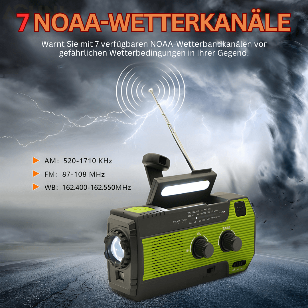 Bærbart Nødradio Solar Håndsvingradio Powerbank
