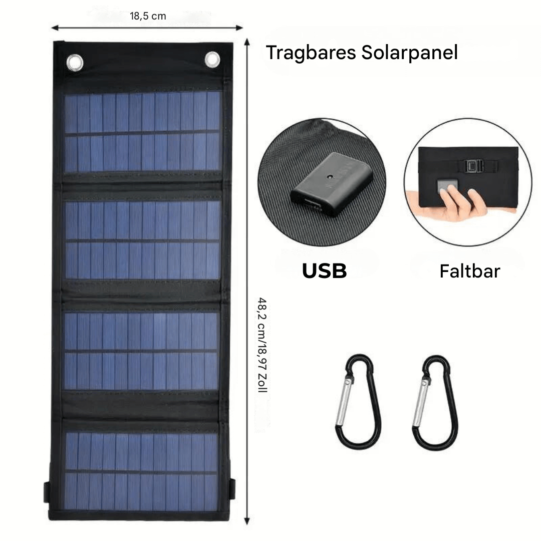 Sammenfoldelig 12W Soloplader - Bærbar Solpanel