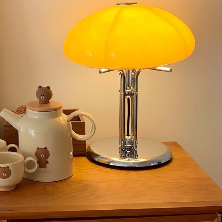 Svamp Design Bordlampe Glas Ravfarvet