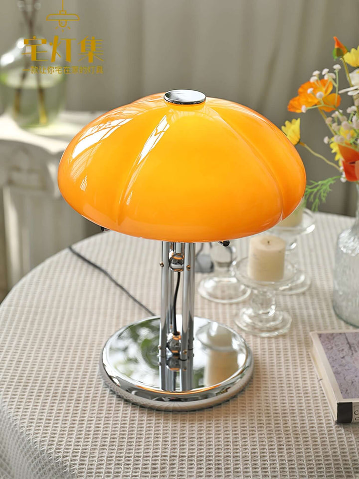 Svamp Design Bordlampe Glas Ravfarvet