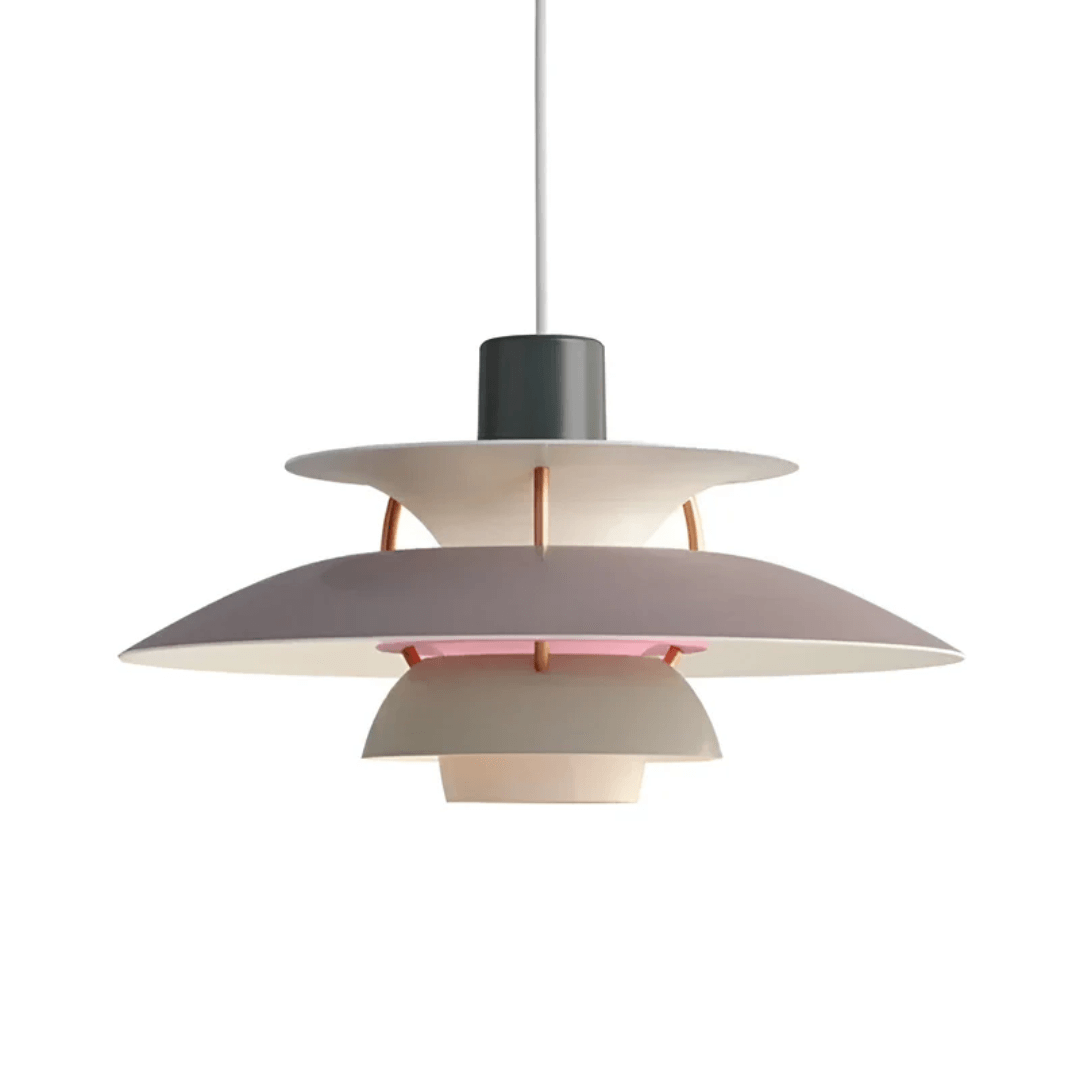 Moderne farverig LED pendellampe i metal