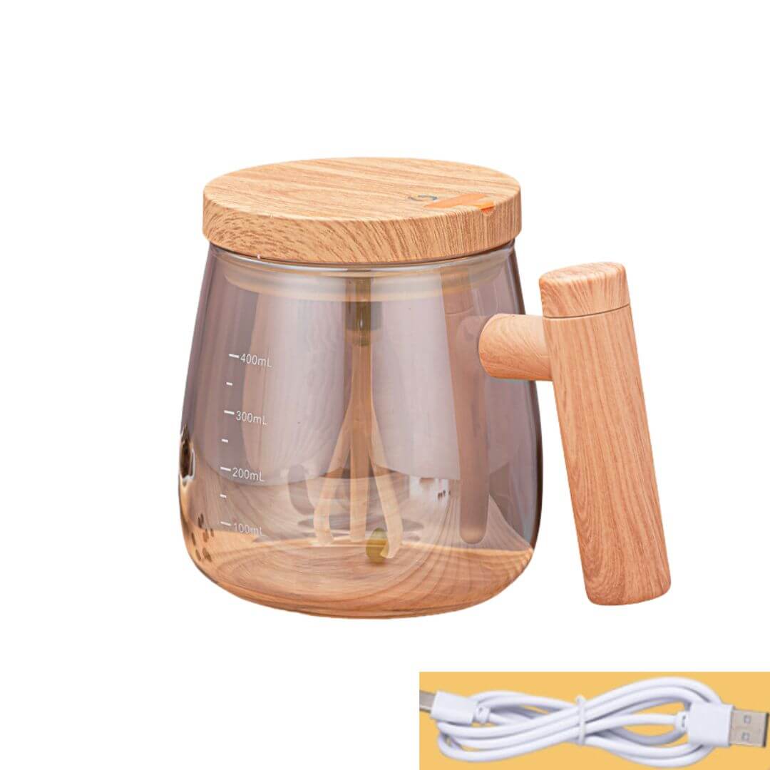 Håndmixer Kop af Træ - 2-i-1 Smoothie Blender