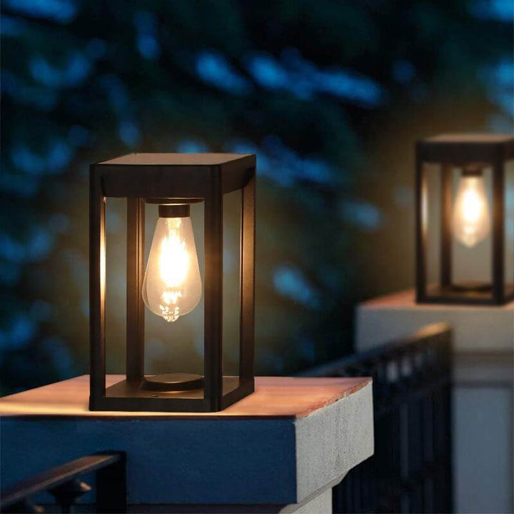 Soldrevne Søjlelampe med Bevægelsessensor til Udendørsbrug