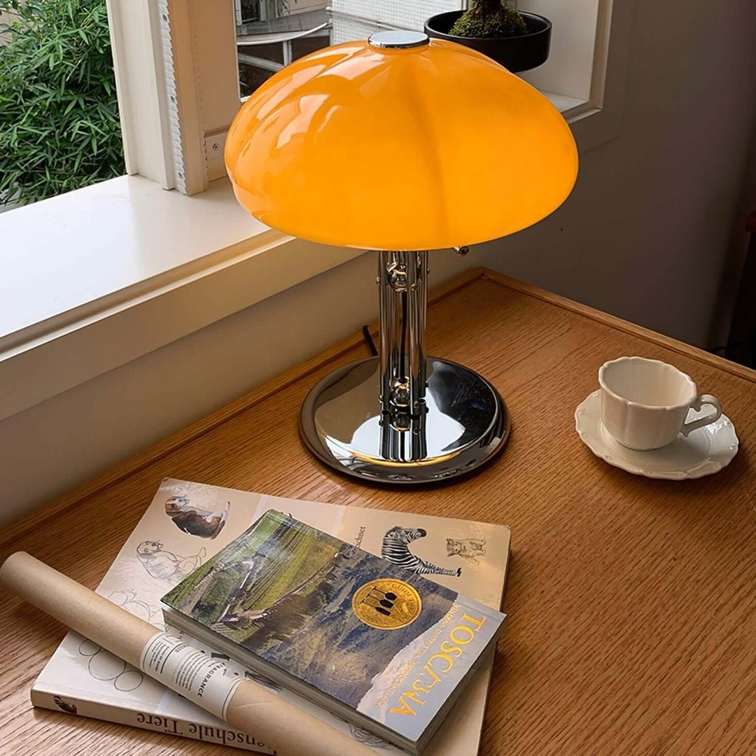 Svamp Design Bordlampe Glas Ravfarvet
