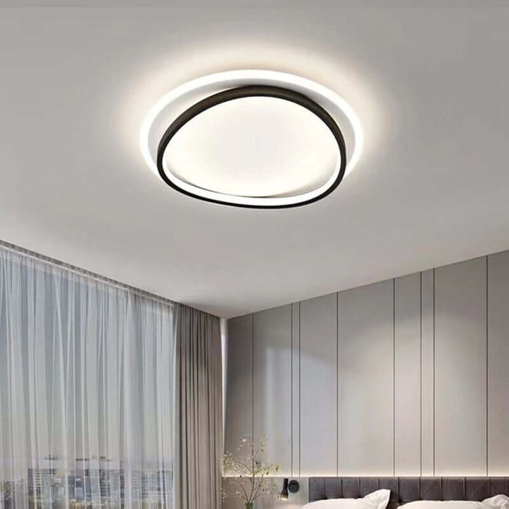 Minimalistisk LED loftlampe i sort-guld