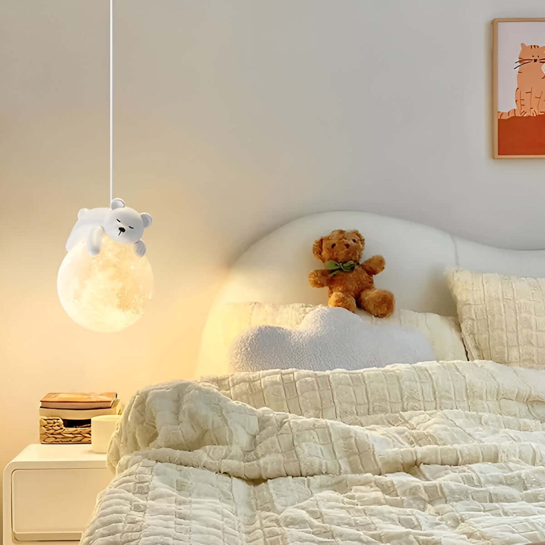 Børn Værelse Loftlampe Måne & Dyr