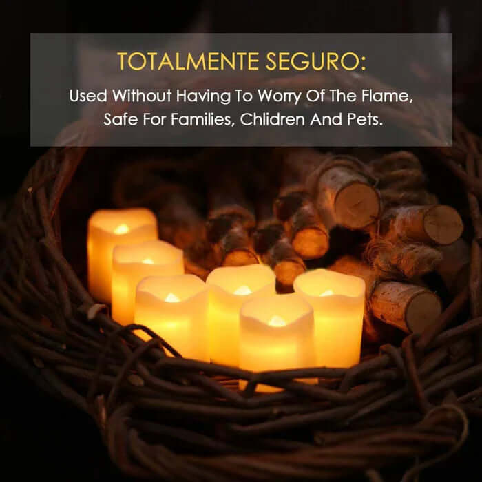 24-pak LED flammeløse stearinlys, varmhvid