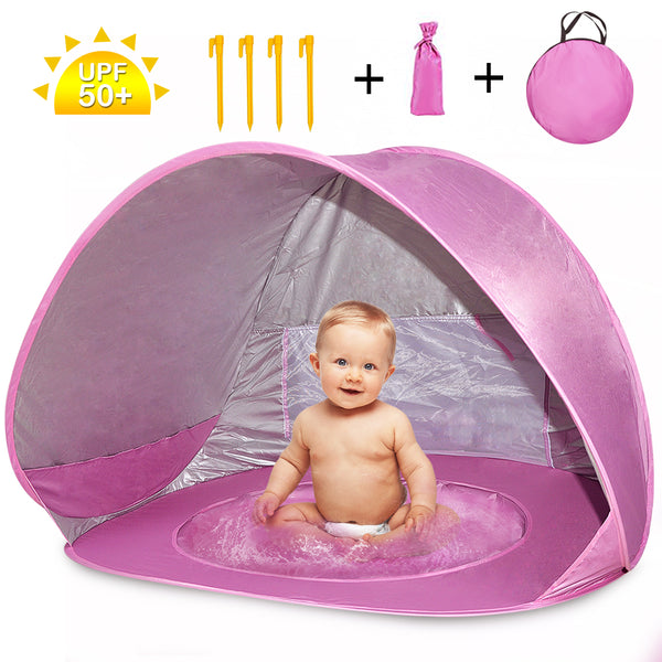 Baby UV-beskyttelses strandtelt med pool