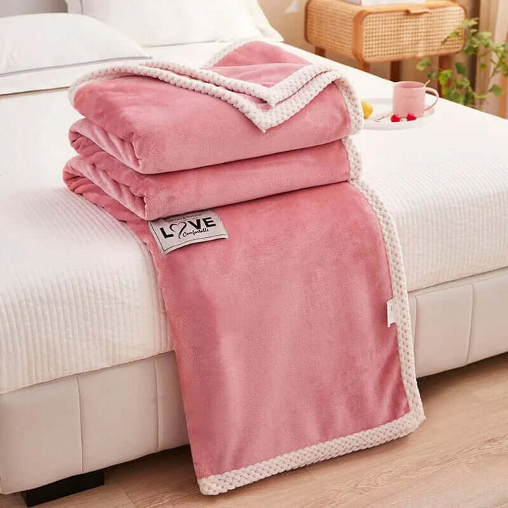 Hyggelig Rosa Flanell Fleece Tæppe