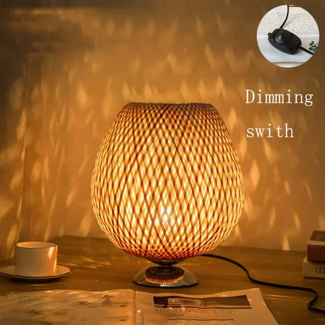 Vintage Bambus Bordlampe
