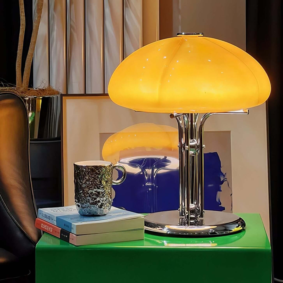Svamp Design Bordlampe Glas Ravfarvet