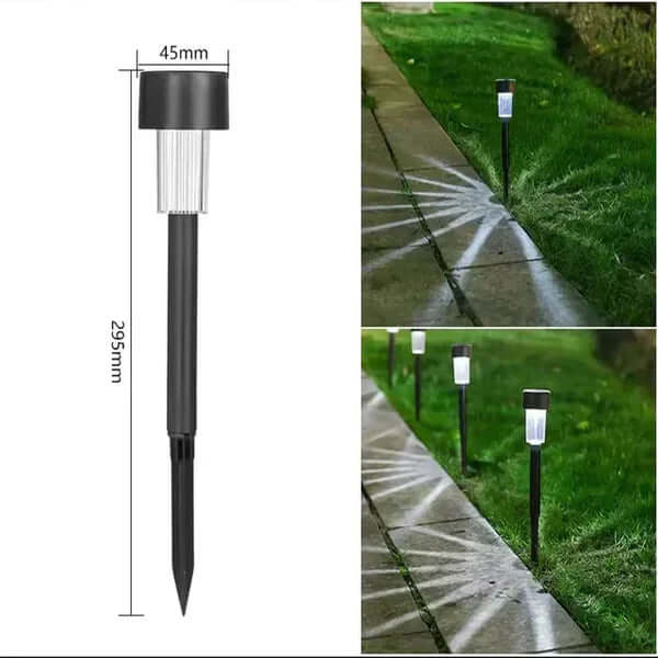 Solar havelampe i rustfrit stål - Varm hvid LED