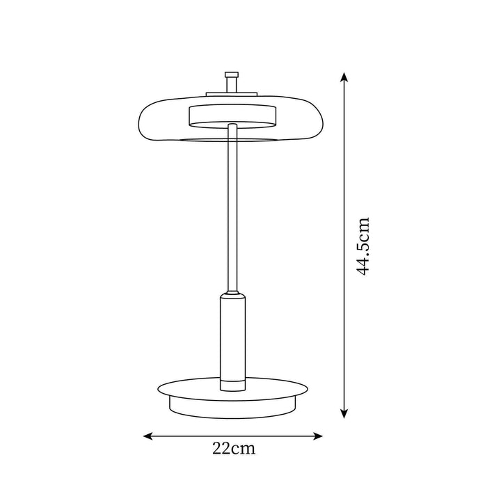 Moderne Designer Bordlampe i Glas, Træ og Metal