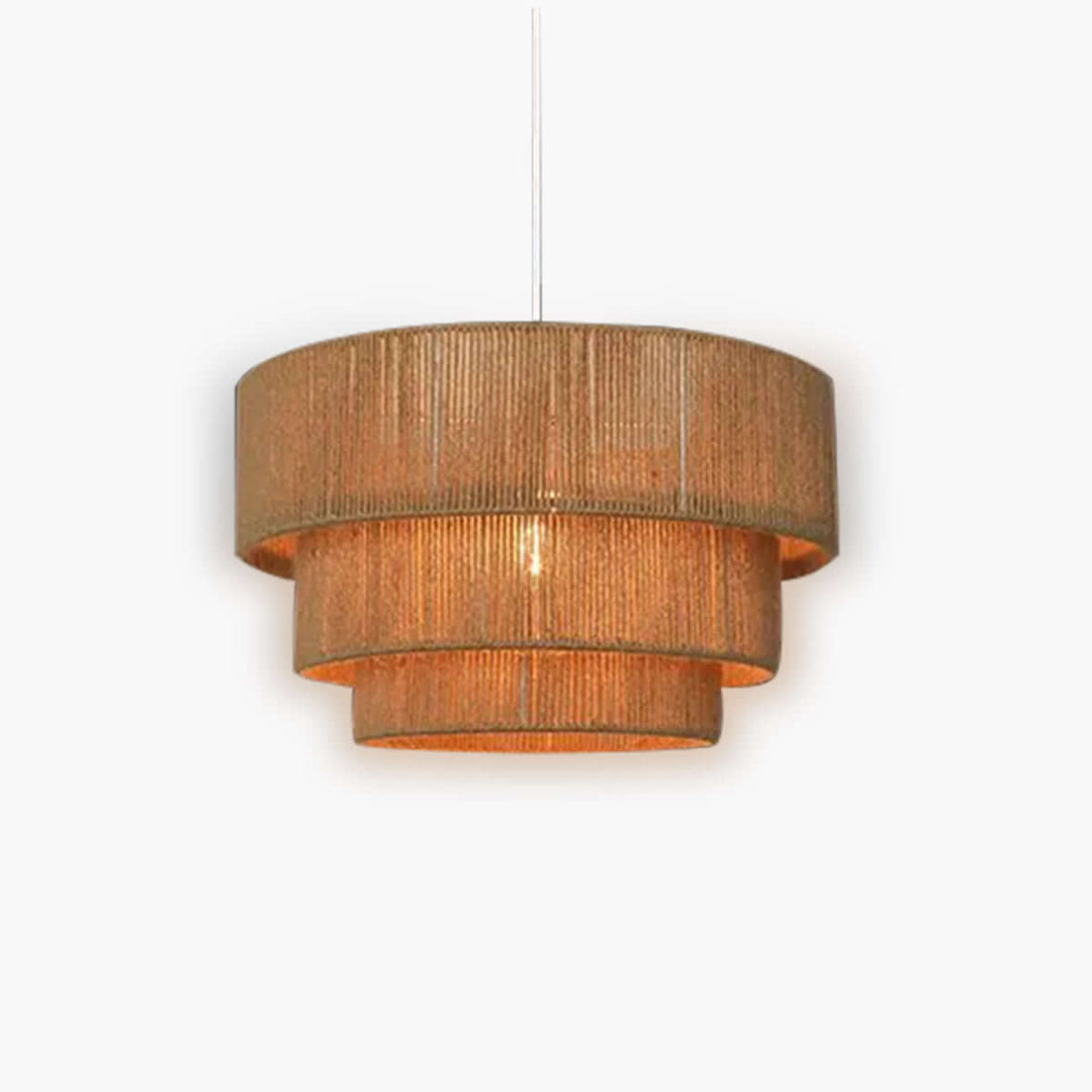Hængelampe i naturfiber reb - Designerlampe
