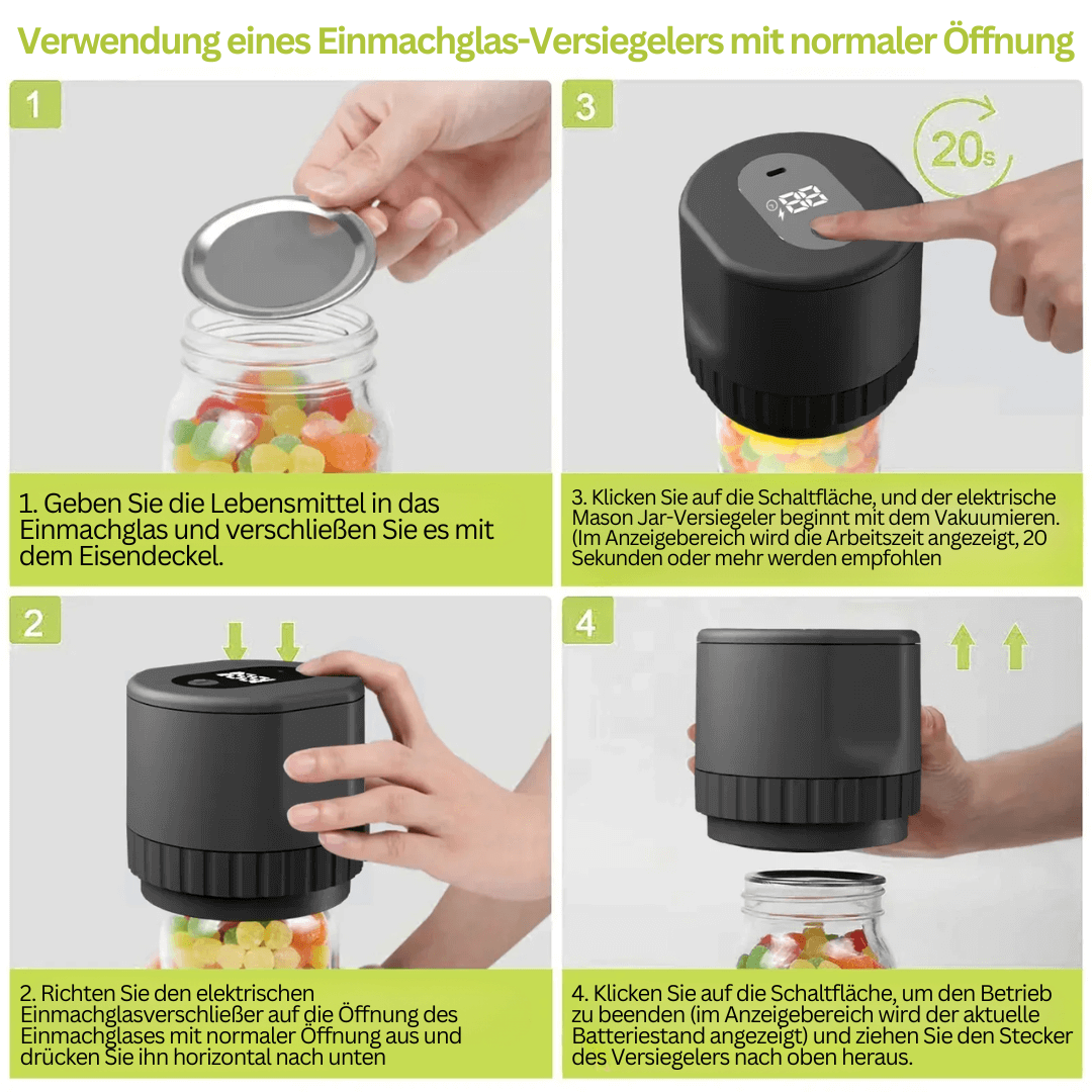Vakuumforsegler til glas - holder maden frisk længere