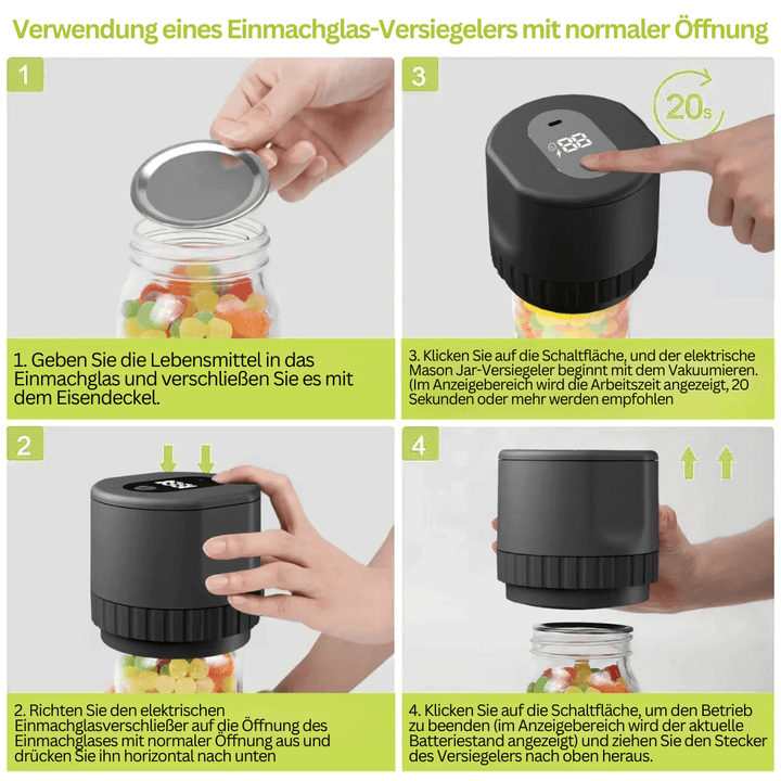 Vakuumforsegler til glas - holder maden frisk længere