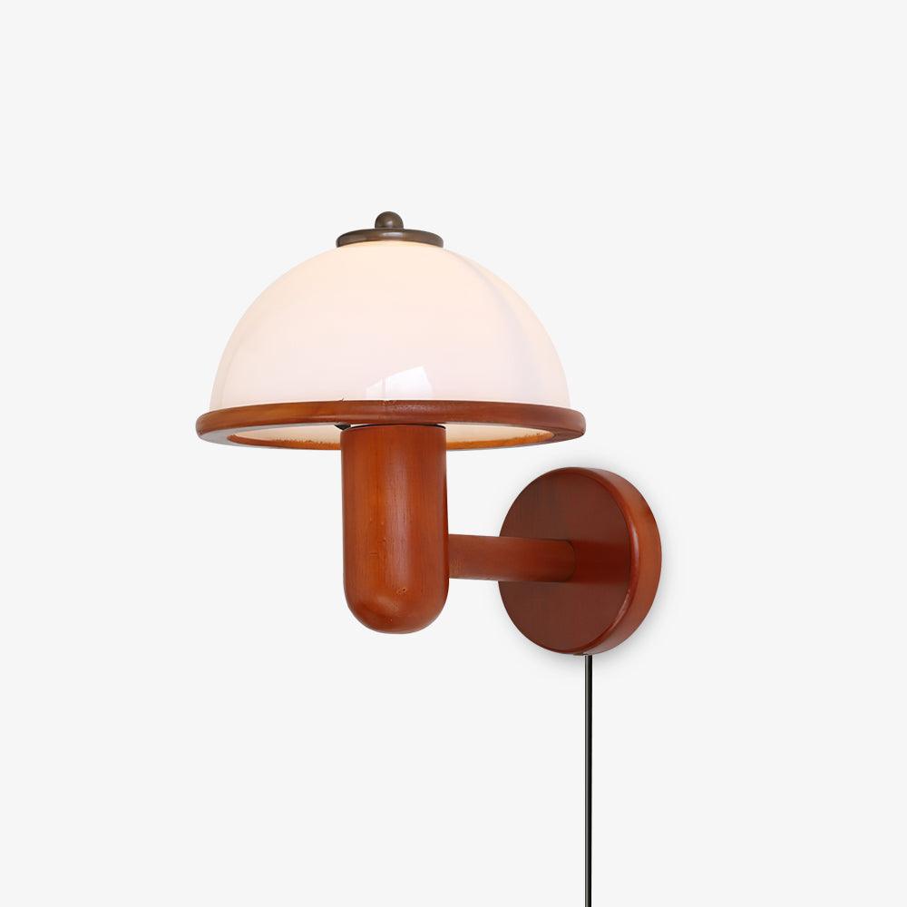 Moderne væglampe med svampedesign i træ