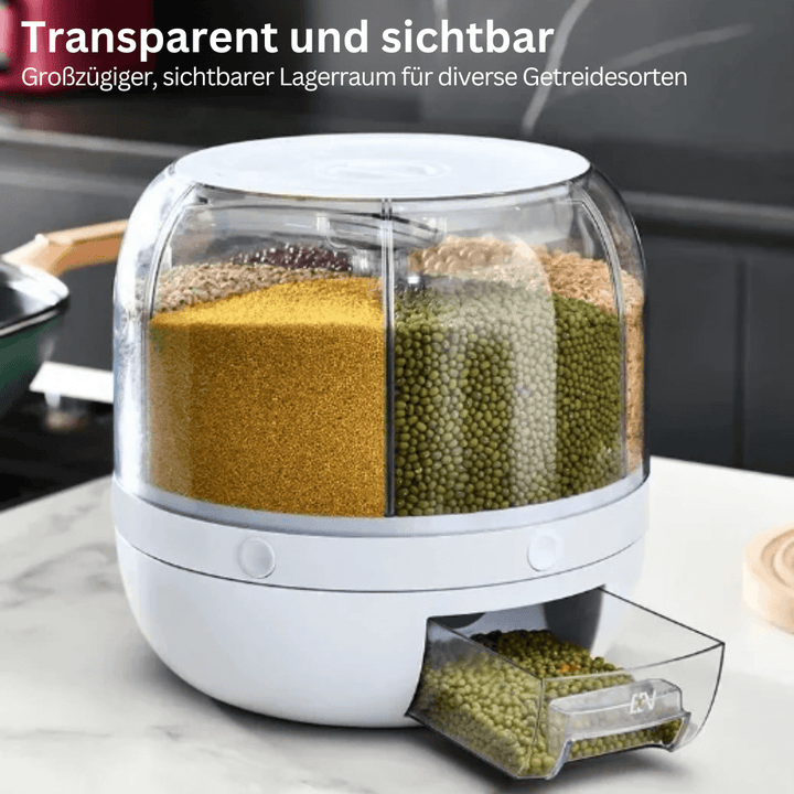 6-Rums Kornfordeler, 360° Roterbar, Lufttæt Design