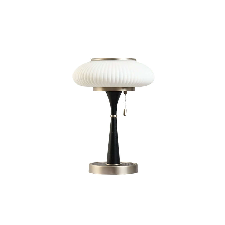 Moderne designer bordlampe i træ og metal, 36 cm