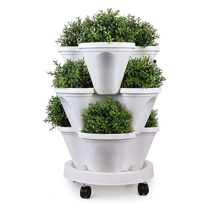 Stabelbare Plantekrukker, 4 Lag, Pladsbesparende