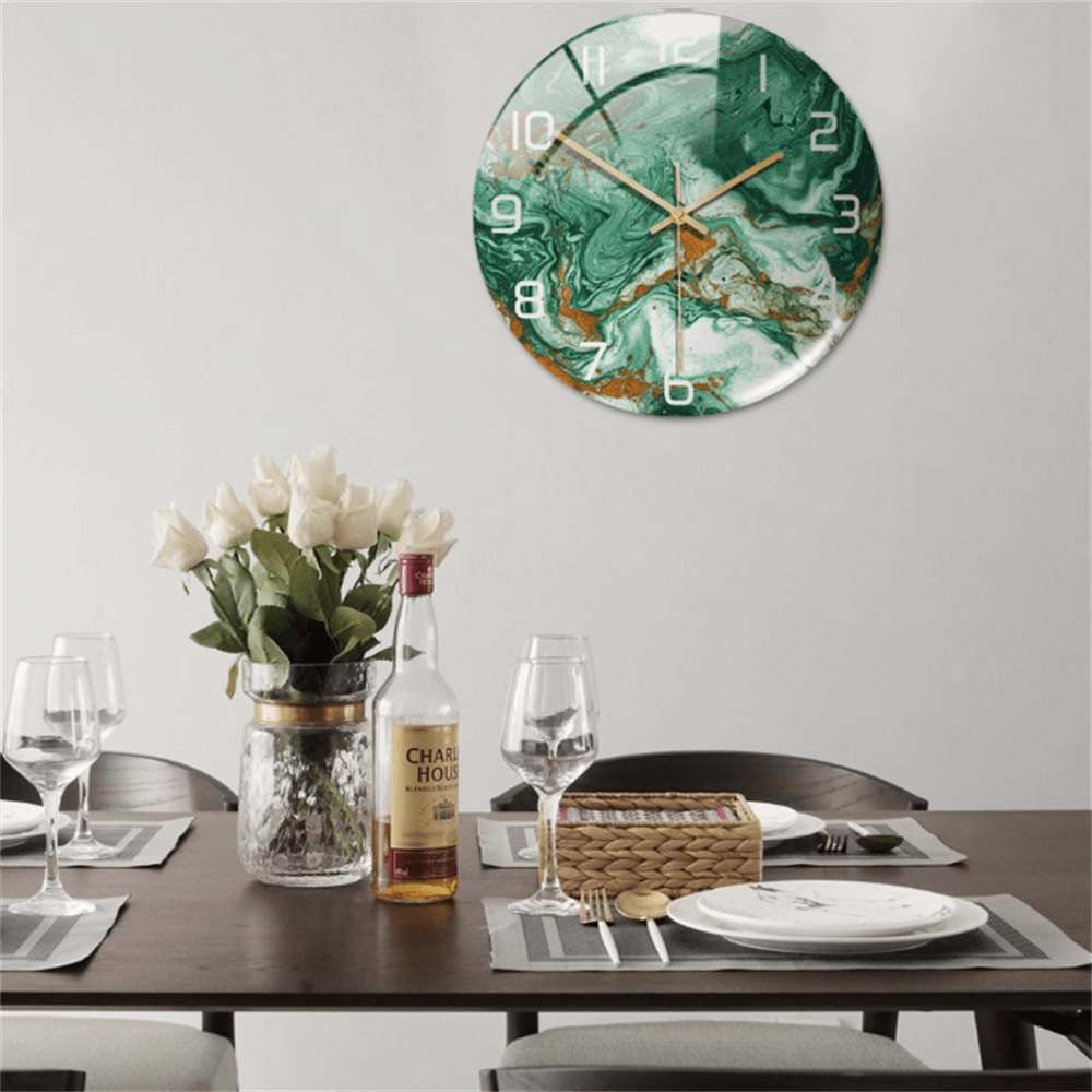 Elegant vægur med marmor-udseende 30 cm