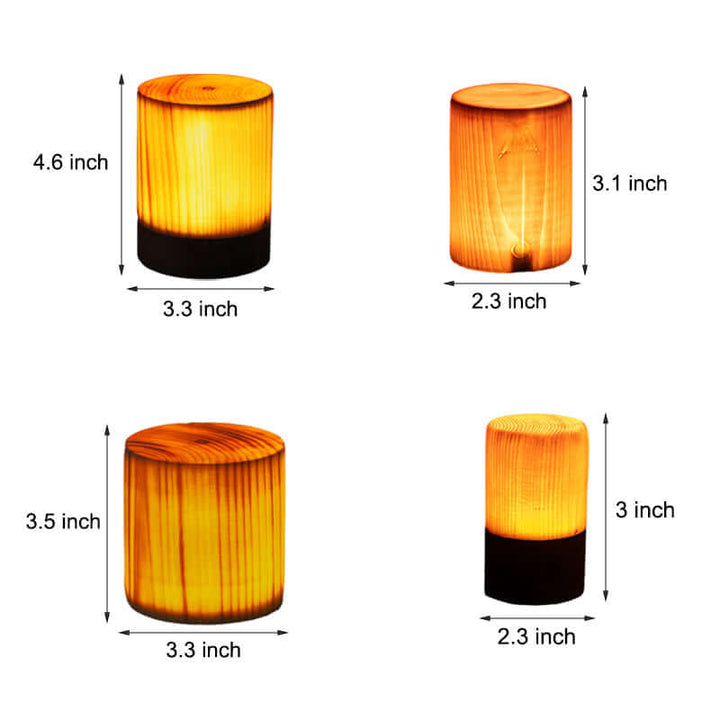 LED Bordlampe i Trælook med Batteri og Touch