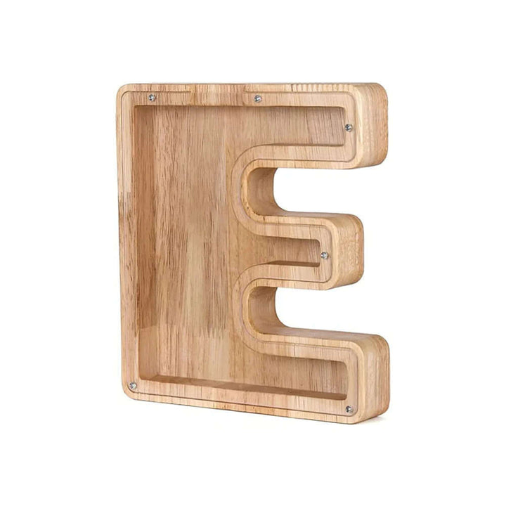 Træ sparegris med vindue - Alfabetdesign