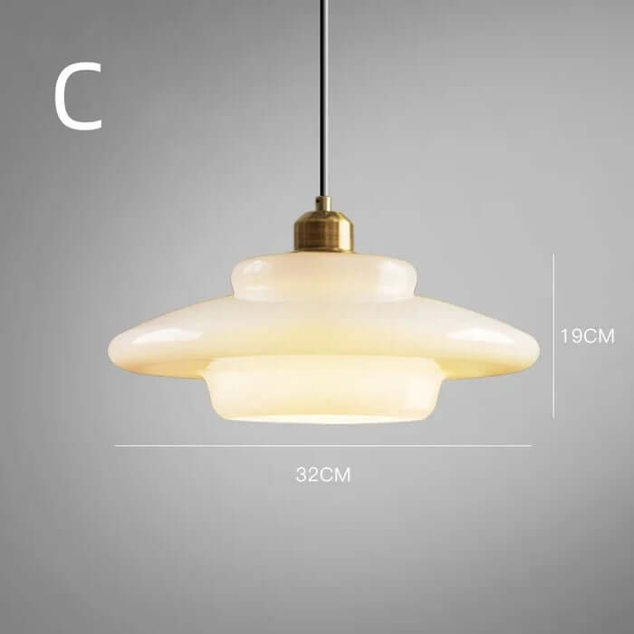 Elegant hvidglas pendellampe