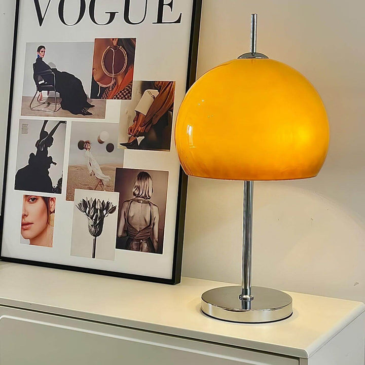 Svamp Design Bordlampe Glas Ravfarvet