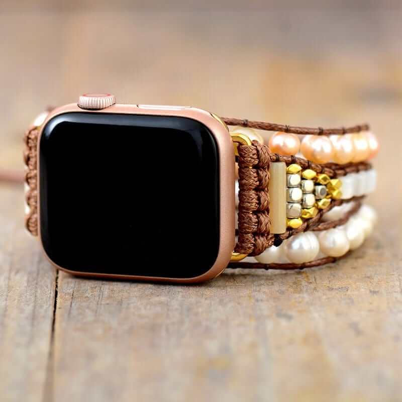 Smartwatch-wikkelarmband met ferskvandsperler til kvinder