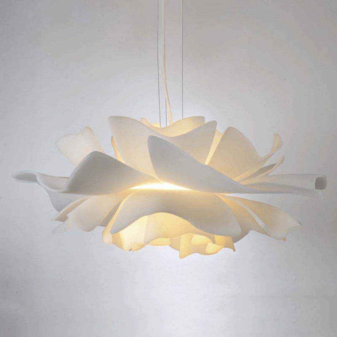 Moderne hvid blomster pendel i metal