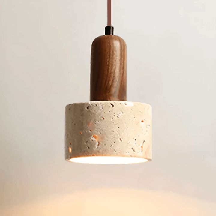 Wabi-Sabi Loftlampe Travertin & Træ