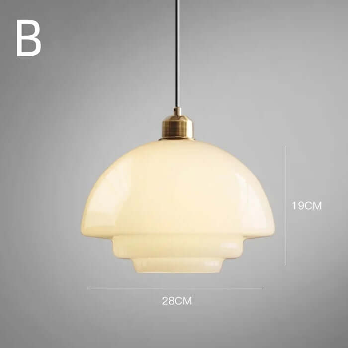 Elegant hvidglas pendellampe