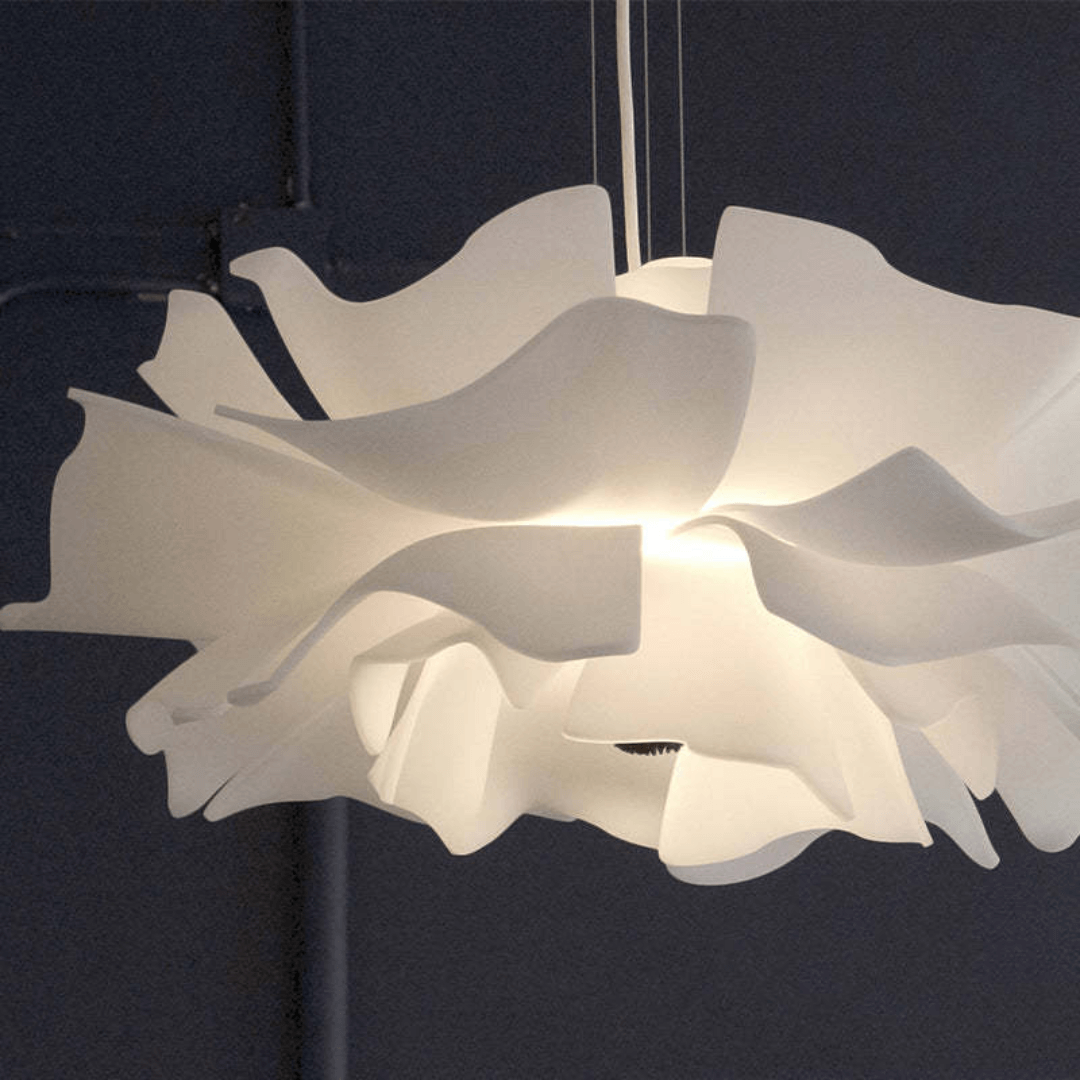 Moderne hvid blomster pendel i metal