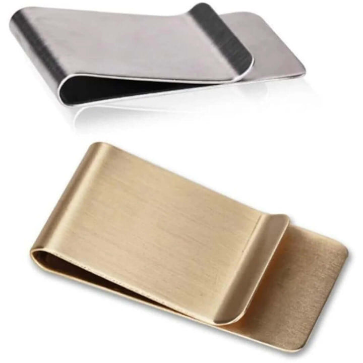 Elegant kortholder og pengeclips i rustfrit stål - 2 stk.