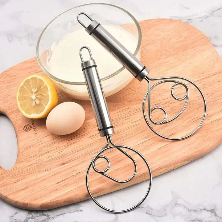 Rustfrit stål dansk dejpisker - Ergonomisk dejmixer