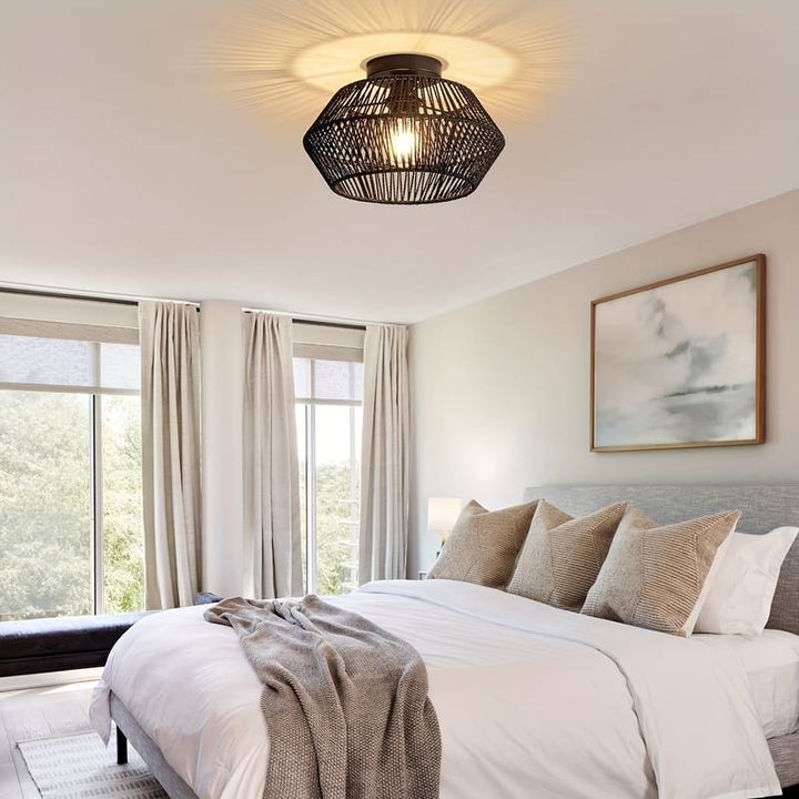 Boheme Loft Væglampe Håndlavet Rattan Designerlampe