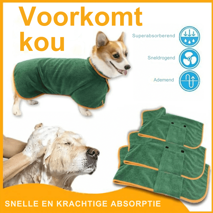 Hunde-Bademantel: Hurtigtørrende & Hyggelig